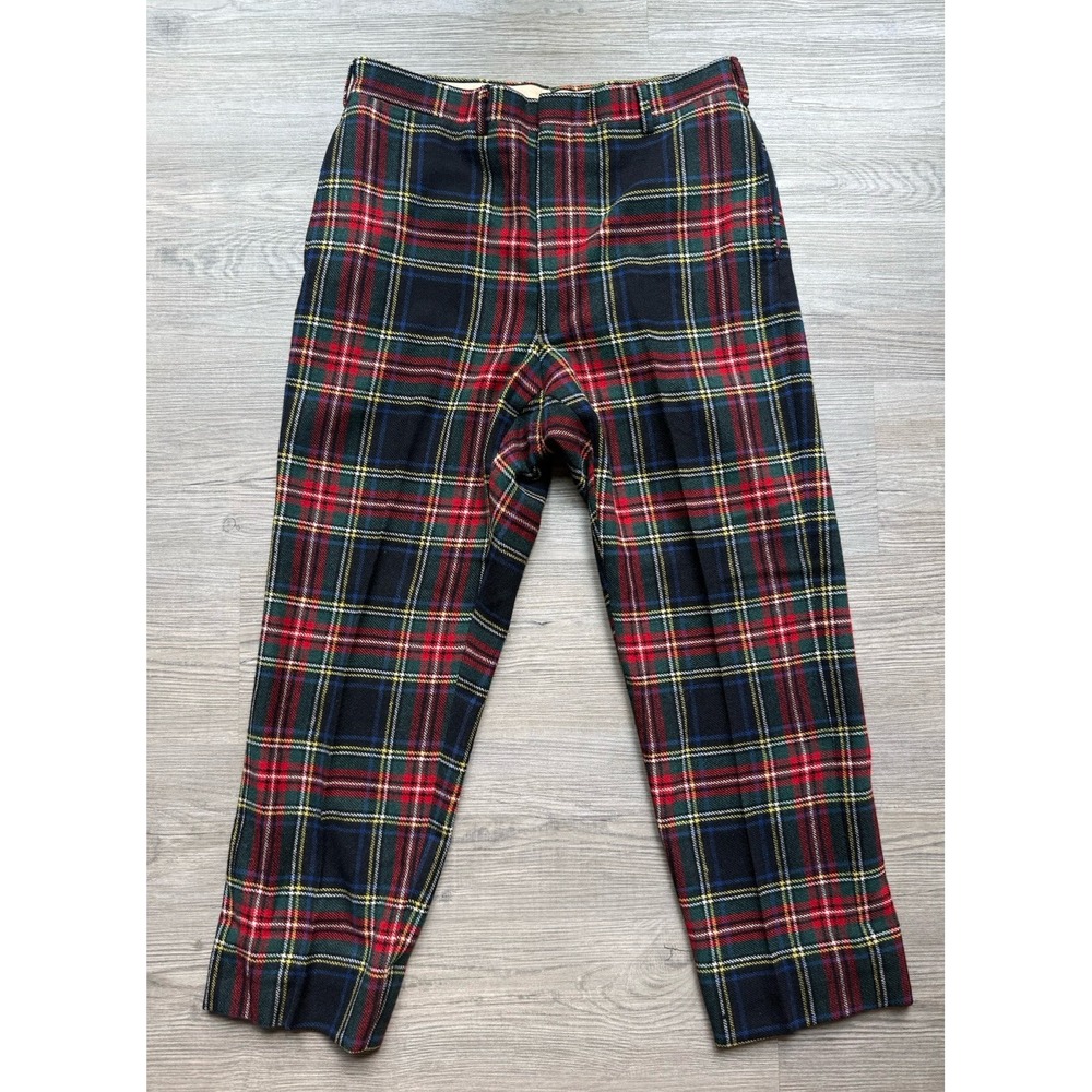 Vintage The Andover Shop Trousers Mens 32x25+ext Scotch Tartan Wool Plaid Pants